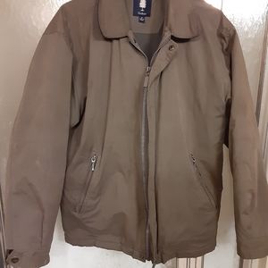 Roundtree & Yorke Outdoors Men's Green Zip Up Lined Jacket Size Medium Preowned